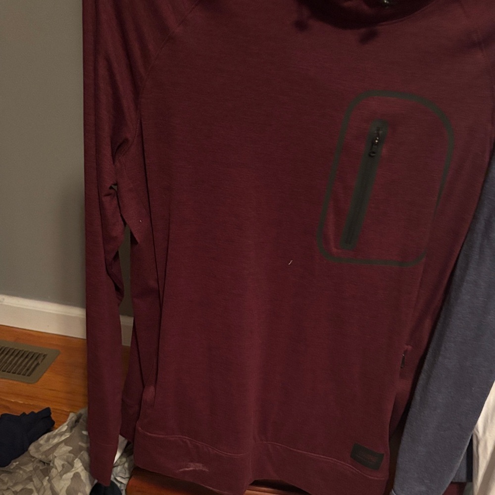 American Eagle Outfitters Maroon Long Sleeve with Zipper